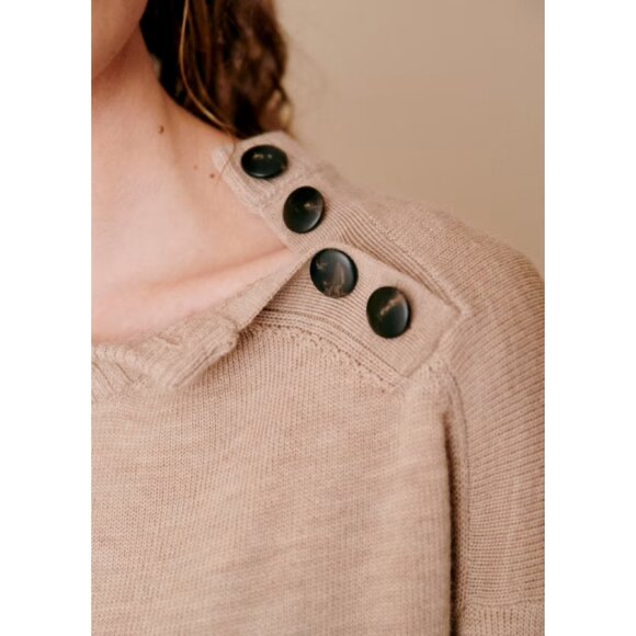 Sezane Mathie Dress In Beige Camel - Picture 3 of 6